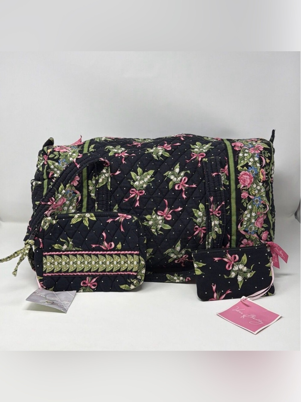 Vera Bradley New Hope 3pc Set Duffel Cosmetic ID Case Vintage 2004 USA Retired